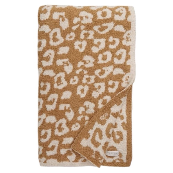 Barefoot Dreams In The Wild Plush Throw Blanket camel / stone 54” x 72” - Picture 5 of 5